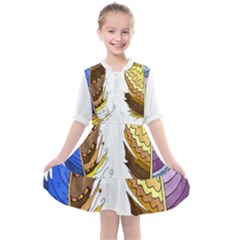 Feathers Design T- Shirtfeathers T- Shirt Kids  All Frills Chiffon Dress