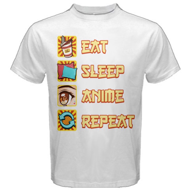 EAT SLEEP ANIME REPEAT Men s Cotton T-Shirt