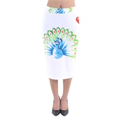 Peacock T-shirtsteal Your Heart Peacock 203 T-shirt Velvet Midi Pencil Skirt by EnriqueJohnson