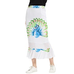 Peacock T-shirtsteal Your Heart Peacock 203 T-shirt Maxi Fishtail Chiffon Skirt by EnriqueJohnson