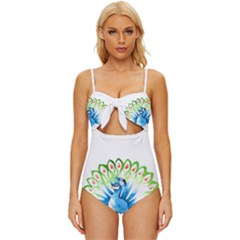 Peacock T-shirtsteal Your Heart Peacock 203 T-shirt Knot Front One-piece Swimsuit by EnriqueJohnson