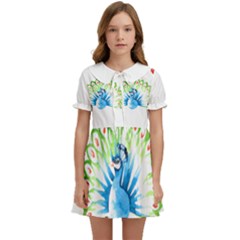 Peacock T-shirtsteal Your Heart Peacock 203 T-shirt Kids  Sweet Collar Dress by EnriqueJohnson