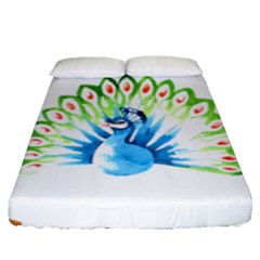 Peacock T-shirtsteal Your Heart Peacock 203 T-shirt Fitted Sheet (queen Size) by EnriqueJohnson