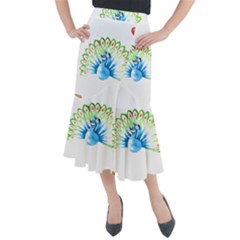 Peacock T-shirtsteal Your Heart Peacock 203 T-shirt Midi Mermaid Skirt by EnriqueJohnson