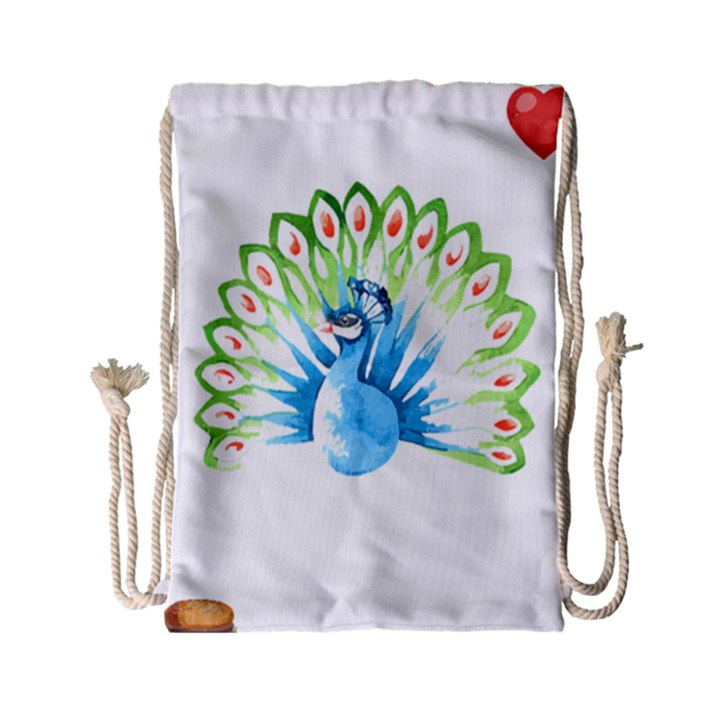 Peacock T-shirtsteal Your Heart Peacock 203 T-shirt Drawstring Bag (Small)