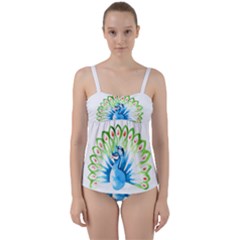 Peacock T-shirtsteal Your Heart Peacock 203 T-shirt Twist Front Tankini Set by EnriqueJohnson