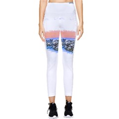 Breakwater Santa Cruz T- Shirt Lighthouse Breakwater Santa Cruz U S A Voyage Art Digital Painting Wa Pocket Leggings  by JamesGoode