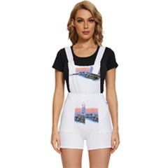 Breakwater Santa Cruz T- Shirt Lighthouse Breakwater Santa Cruz U S A Voyage Art Digital Painting Wa Short Overalls by JamesGoode