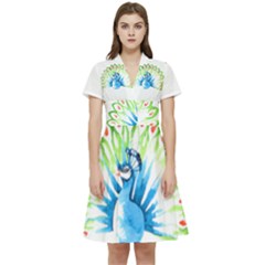 Peacock T-shirtsteal Your Heart Peacock 203 T-shirt Short Sleeve Waist Detail Dress