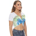 Peacock T-shirtsteal Your Heart Peacock 203 T-shirt Twist Front Crop Top View3