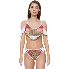 Fennec Fox T- Shirt Fennec Fox Is My Spirit Animal T- Shirt Ruffle Edge Tie Up Bikini Set	 by ZUXUMI