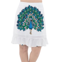 Peacock T-shirtwhite Look Calm Peacock 10 T-shirt Fishtail Chiffon Skirt by EnriqueJohnson