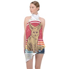 Fennec Fox T- Shirt Fennec Fox Is My Spirit Animal T- Shirt Halter Asymmetric Satin Top by ZUXUMI