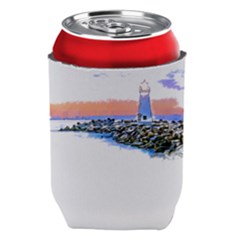 Breakwater Santa Cruz T- Shirt Lighthouse Breakwater Santa Cruz U S A Voyage Art Digital Painting Wa Can Holder by JamesGoode