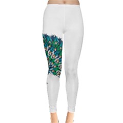 Peacock T-shirtwhite Look Calm Peacock 10 T-shirt Everyday Leggings  by EnriqueJohnson