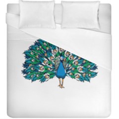 Peacock T-shirtwhite Look Calm Peacock 10 T-shirt Duvet Cover (king Size) by EnriqueJohnson