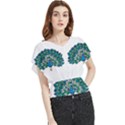 Peacock T-shirtwhite Look Calm Peacock 10 T-shirt Butterfly Chiffon Blouse View1