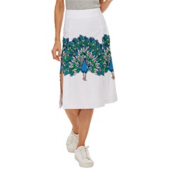 Peacock T-shirtwhite Look Calm Peacock 10 T-shirt Midi Panel Skirt by EnriqueJohnson