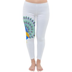 Peacock T-shirtwhite Look Calm Peacock 28 T-shirt (1) Classic Winter Leggings