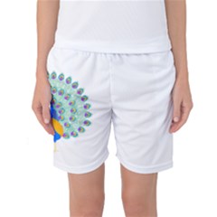 Peacock T-shirtwhite Look Calm Peacock 28 T-shirt (1) Women s Basketball Shorts