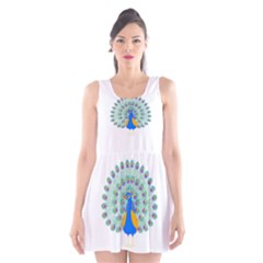 Peacock T-shirtwhite Look Calm Peacock 28 T-shirt (1) Scoop Neck Skater Dress