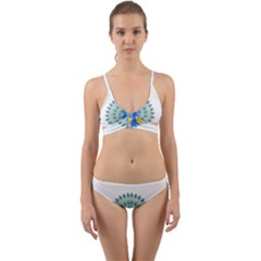 Peacock T-shirtwhite Look Calm Peacock 28 T-shirt (1) Wrap Around Bikini Set by EnriqueJohnson