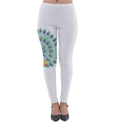 Peacock T-shirtwhite Look Calm Peacock 28 T-shirt (1) Lightweight Velour Leggings