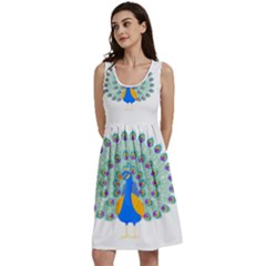 Peacock T-shirtwhite Look Calm Peacock 28 T-shirt (1) Classic Skater Dress