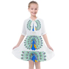 Peacock T-shirtwhite Look Calm Peacock 28 T-shirt (1) Kids  All Frills Chiffon Dress