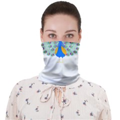 Peacock T-shirtwhite Look Calm Peacock 28 T-shirt (1) Face Covering Bandana (Adult)