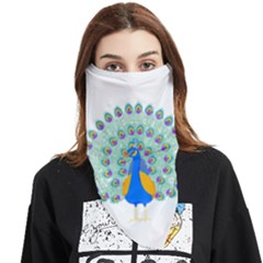 Peacock T-shirtwhite Look Calm Peacock 28 T-shirt (1) Face Covering Bandana (Triangle)