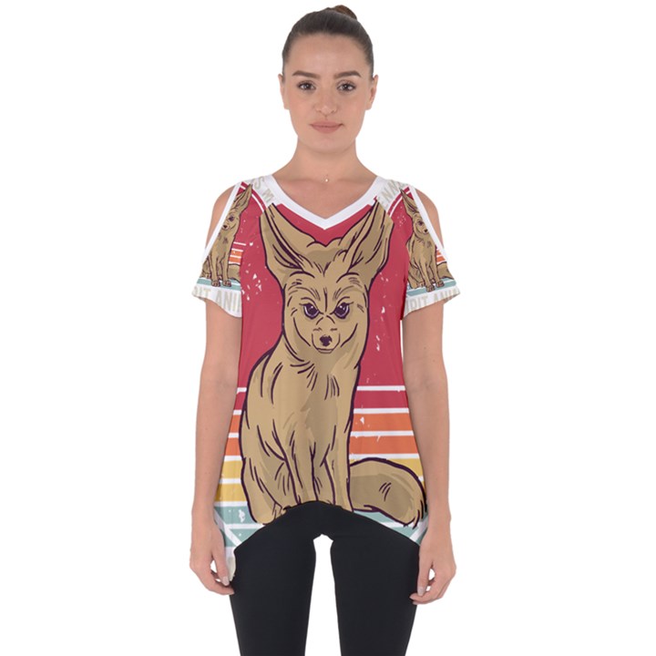 Fennec Fox T- Shirt Fennec Fox Is My Spirit Animal T- Shirt Cut Out Side Drop T-Shirt