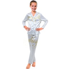 Breathe T- Shirt Breathe In Gold T- Shirt (1) Kids  Satin Long Sleeve Pajamas Set by JamesGoode