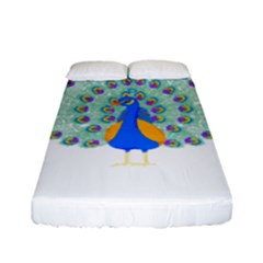 Peacock T-shirtwhite Look Calm Peacock 28 T-shirt (1) Fitted Sheet (full/ Double Size) by EnriqueJohnson