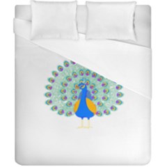 Peacock T-shirtwhite Look Calm Peacock 28 T-shirt (1) Duvet Cover (california King Size) by EnriqueJohnson