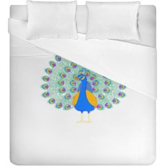 Peacock T-shirtwhite Look Calm Peacock 28 T-shirt (1) Duvet Cover Double Side (king Size) by EnriqueJohnson