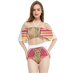 Fennec Fox T- Shirt Fennec Fox Is My Spirit Animal T- Shirt Halter Flowy Bikini Set  by ZUXUMI