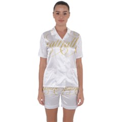 Breathe T- Shirt Breathe In Gold T- Shirt Satin Short Sleeve Pajamas Set by JamesGoode