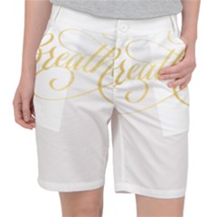 Breathe T- Shirt Breathe In Gold T- Shirt Women s Pocket Shorts by JamesGoode