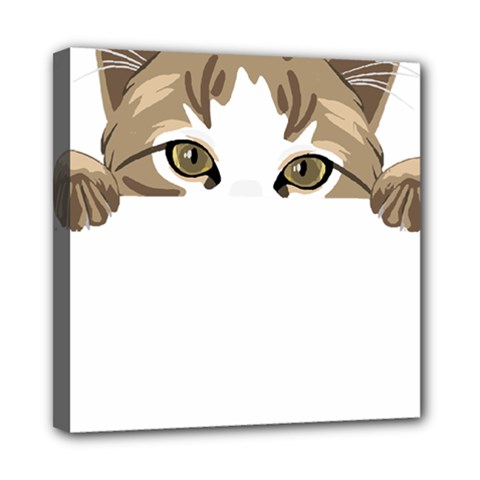 Peeking Cat T-shirtpeeking Cute Cat T-shirt Mini Canvas 8  X 8  (stretched) by EnriqueJohnson