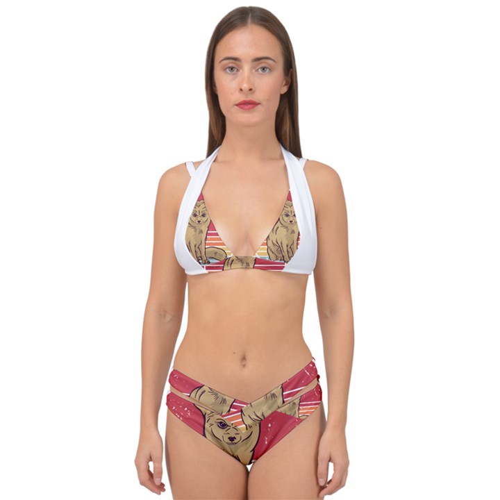 Fennec Fox T- Shirt Im Really A Fennec Fox T- Shirt Double Strap Halter Bikini Set