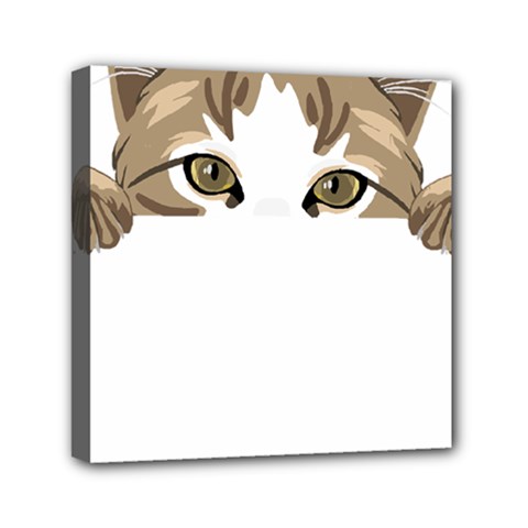 Peeking Cat T-shirtpeeking Cute Cat T-shirt Mini Canvas 6  X 6  (stretched) by EnriqueJohnson