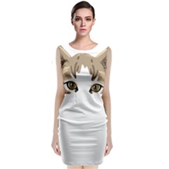 Peeking Cat T-shirtpeeking Cute Cat T-shirt Classic Sleeveless Midi Dress by EnriqueJohnson