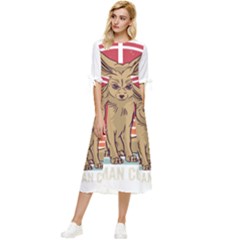 Fennec Fox T- Shirt Im Really A Fennec Fox T- Shirt Bow Sleeve Chiffon Midi Dress by ZUXUMI