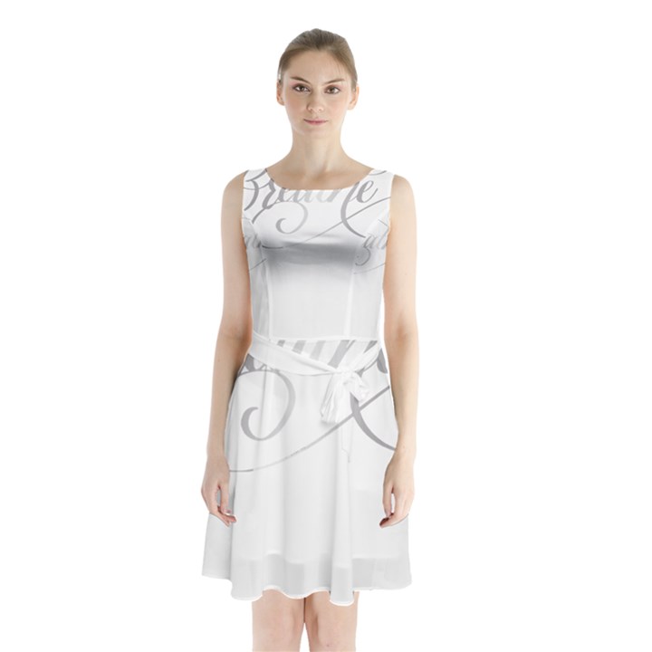 Breathe T- Shirt Breathe In Silver T- Shirt Sleeveless Waist Tie Chiffon Dress