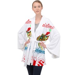 Fishing T- Shirt Fishing Christmas T- Shirt Long Sleeve Velvet Kimono  by ZUXUMI