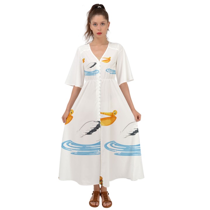 Pelican T-shirtsteal Your Heart Pelican 30 T-shirt Kimono Sleeve Boho Dress