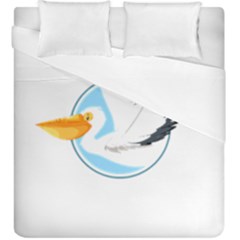 Pelican T-shirtwhite Look Calm Pelican 08 T-shirt (1) Duvet Cover Double Side (king Size) by EnriqueJohnson