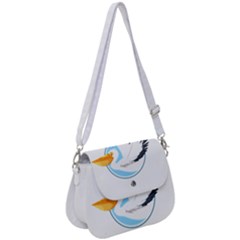 Pelican T-shirtwhite Look Calm Pelican 08 T-shirt (1) Saddle Handbag by EnriqueJohnson