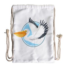 Pelican T-shirtwhite Look Calm Pelican 08 T-shirt Drawstring Bag (large) by EnriqueJohnson